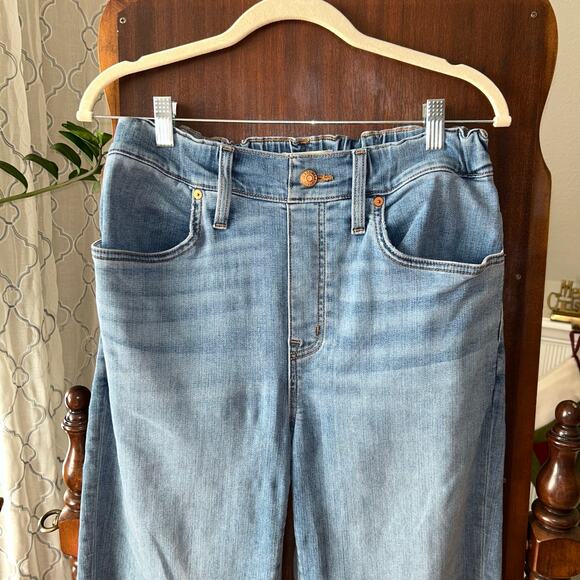 NWT Madewell Pull-On Jeans in Keefe Wash size 26 baggie wide leg taper mom - Picture 2 of 11